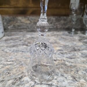 Crystal Cut Floral Etched Bell